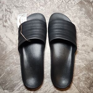 New Adidas Unisex Adilette Aqua Slides Sandals Black